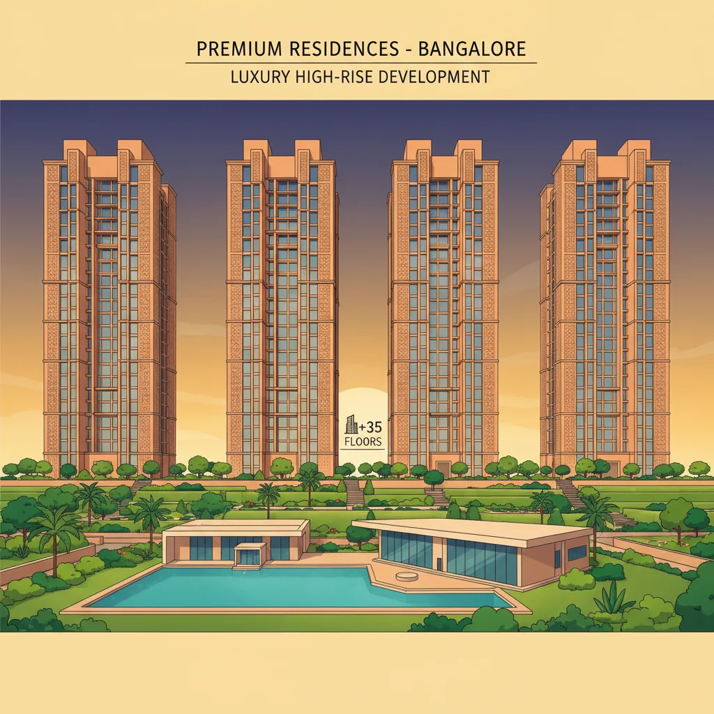 Sattva Aangane Budigere Cross - Modern luxury residential high-rise towers at sunset